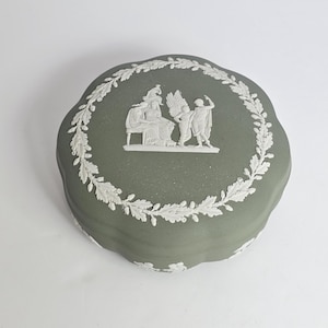 Wedgwood Pale Green Jasperware Trinket Box