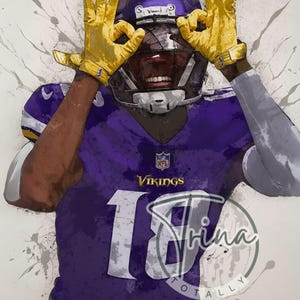 Justin Jefferson Digital Wall Art | 8x10 Instant Download Print
