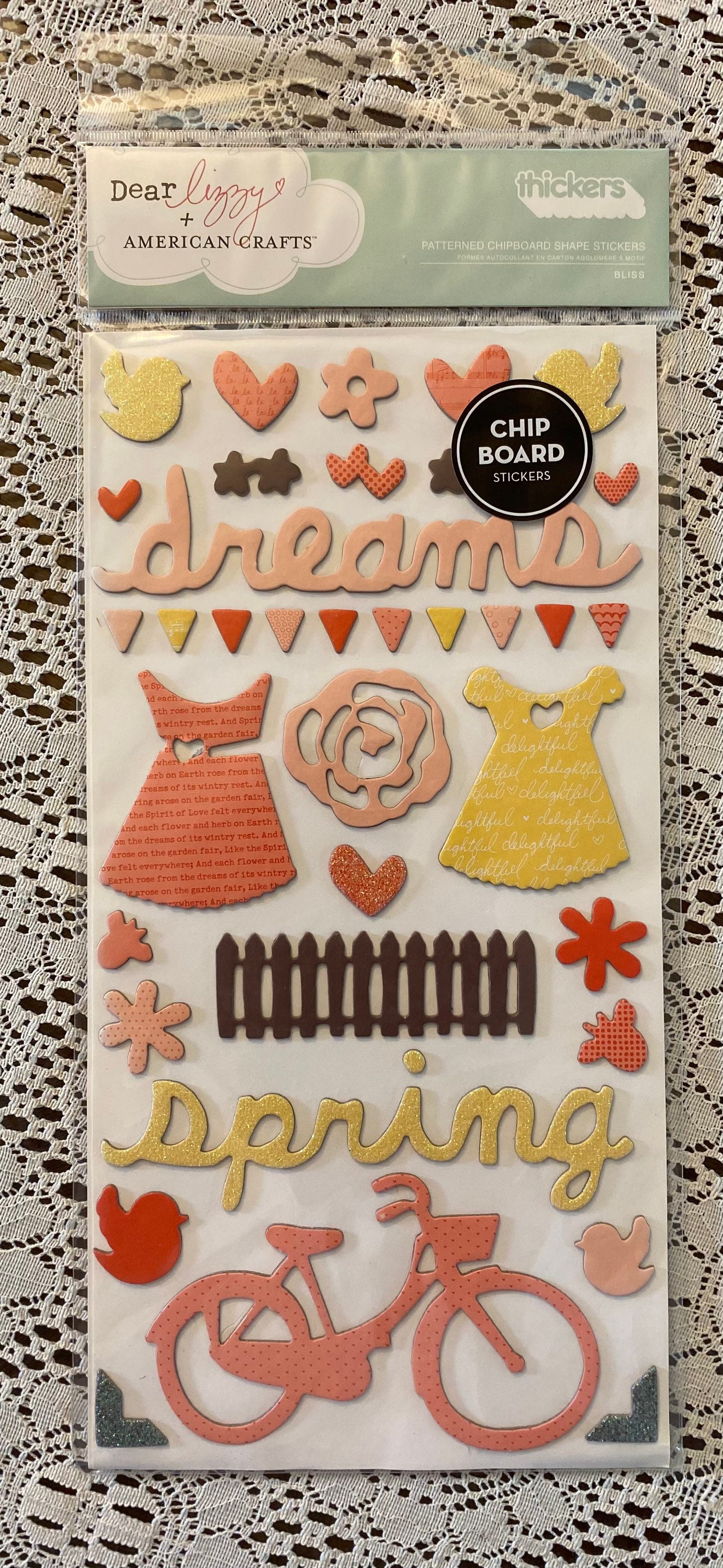 American Crafts / Dear Lizzy / Chipboard Stickers / Junk Journal / Project  Life / Planner Supplies/ Card Making/ Scrapbooking 