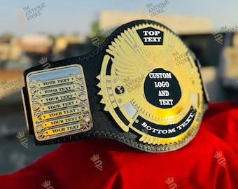 Custom Championship Belt–Personalized Name & Logo Title Belt for Fantasy Leagues and Sports Awards