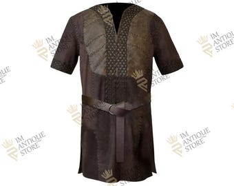 Handgjord Ragnar Lothbrok Läderväst: Viking Cosplay Kostym