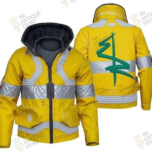 Customizable Cyberpunk 2077 Edgerunners David Martinez V Yellow Leather Jacket – Handmade Cosplay by Leather Vault