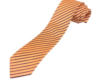 Sunset Stripe Orange and Purple Bold Print Necktie