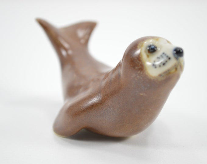 Vintage Seal Animal Figurine Ceramic Sculpture Figurine Sea Creature