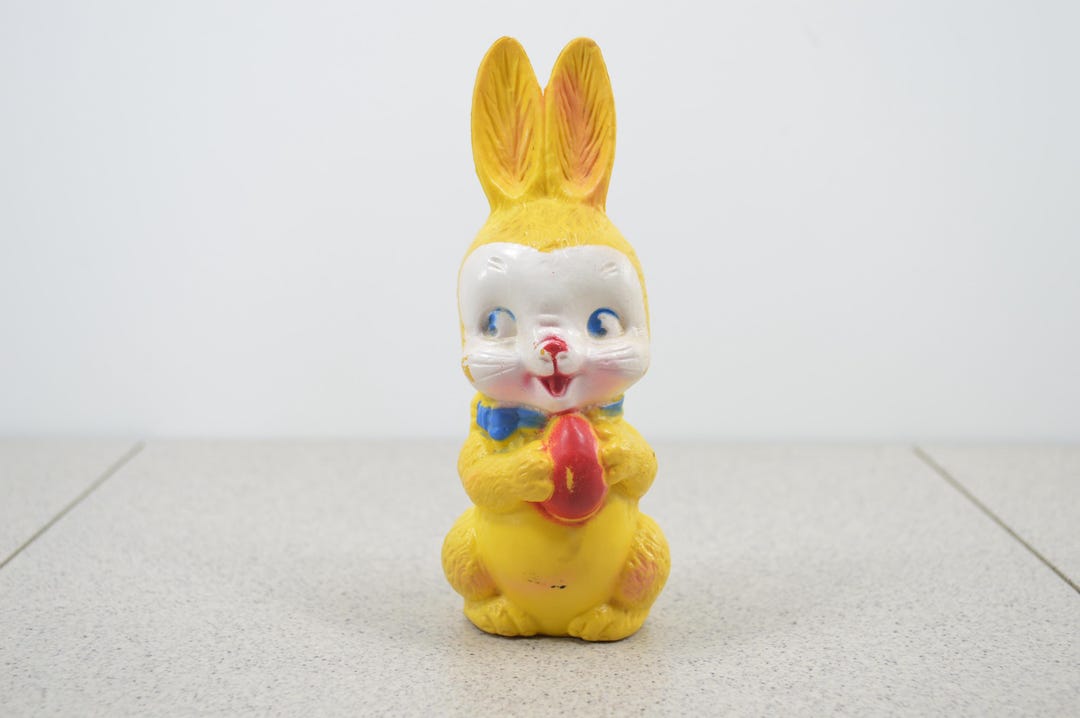 Vintage Irwin Easter Bunny Rabbit Rubber Squeaker Toy Standing 1950s ...