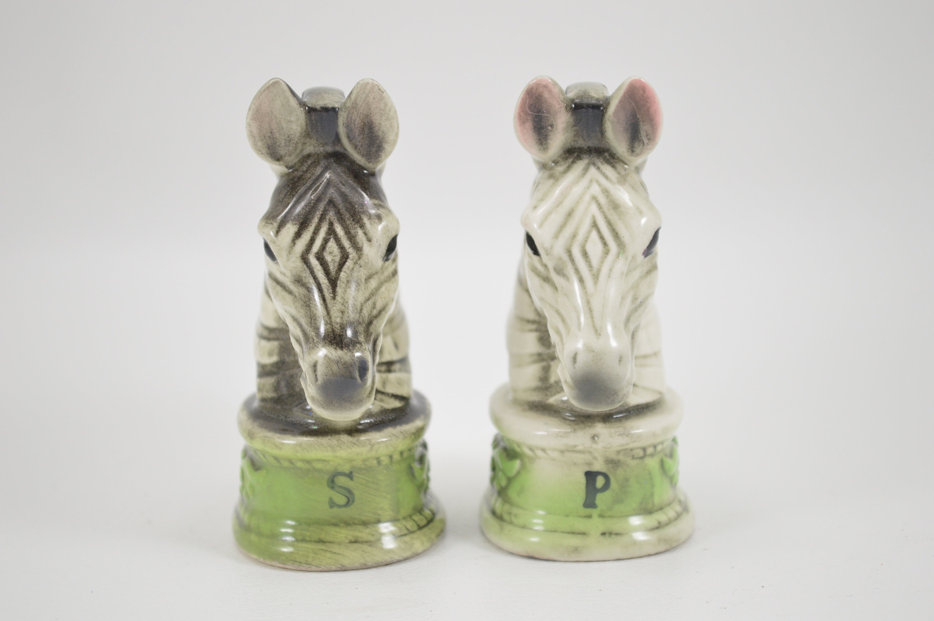 Vintage Zebra salt and pepper shakers ceramic black and white Etsy