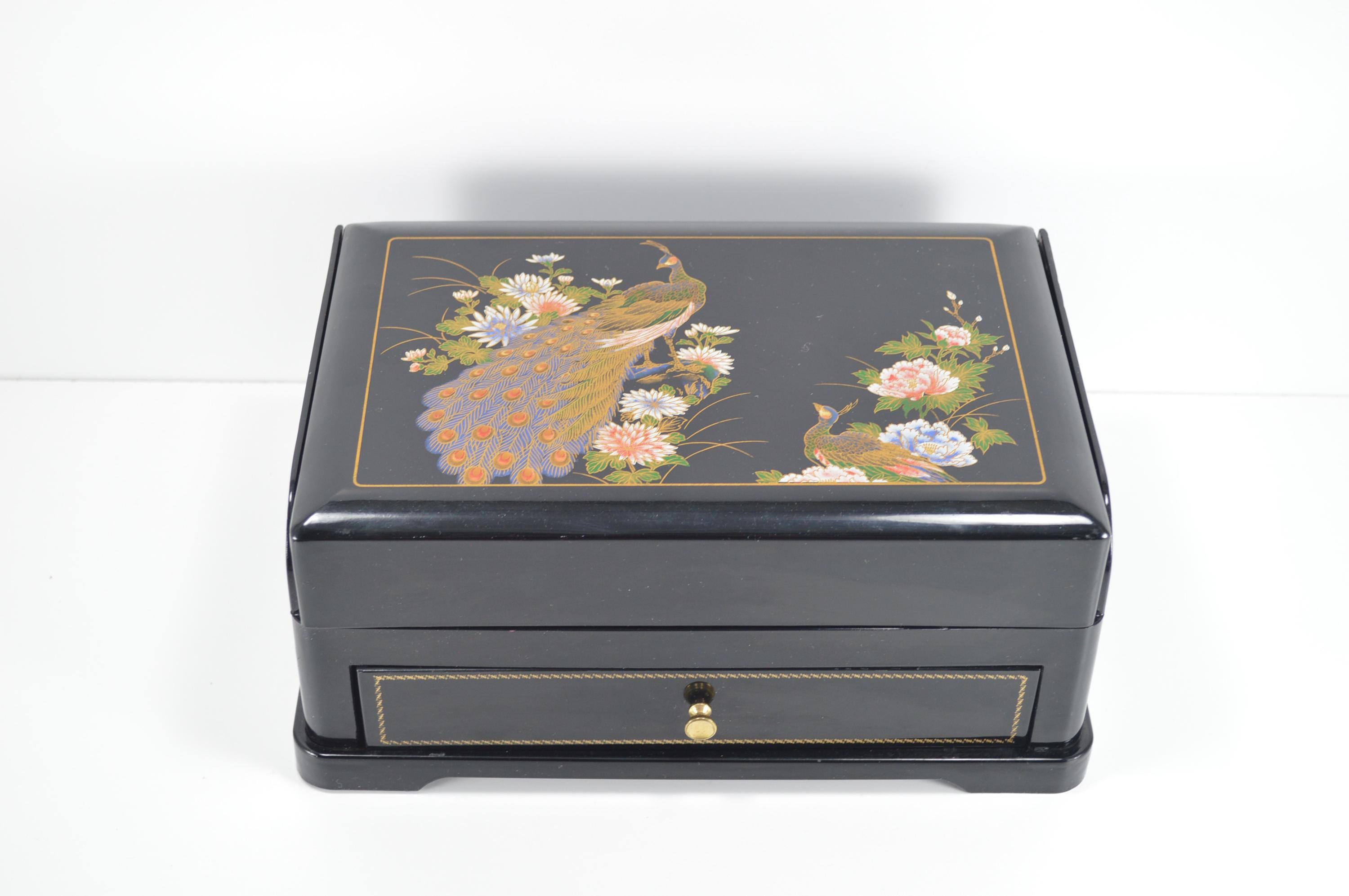 Japanese Black Lacquer Music Box - Etsy