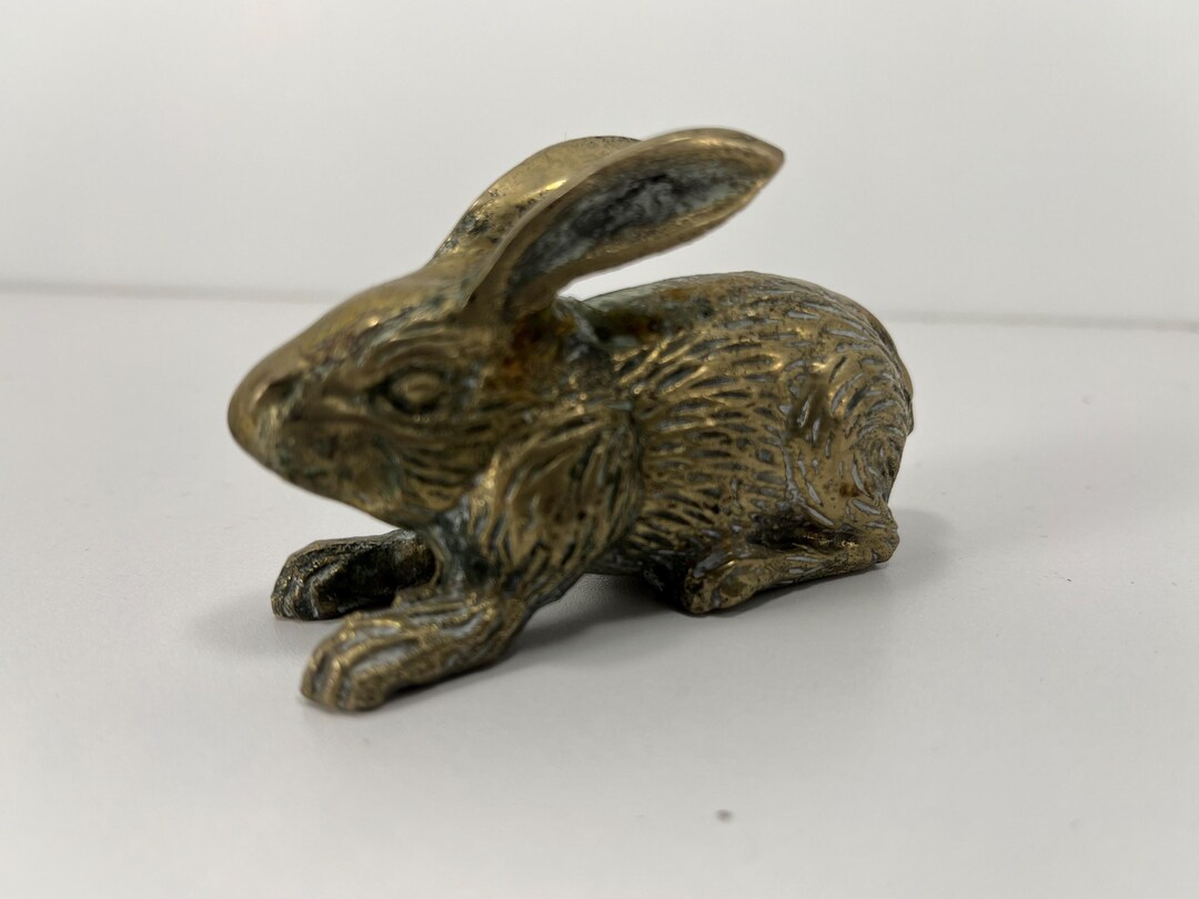 Vintage Brass Bunny Rabbit Figure Sculpture Paperweight Retro Easter ...