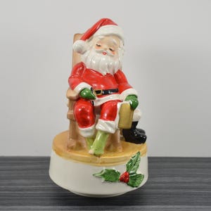 Vintage Josef Originals Santa Claus sleepy figure musical music rotating revolving music box Classic Collection Christmas holiday decor gift