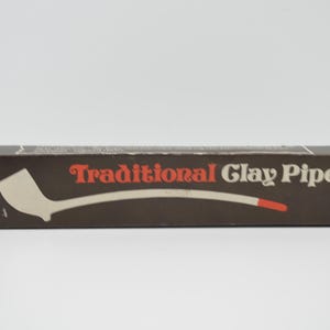 Vintage English Clay Tavern Pipe Colonial Old Dominion Williamsburg Style  White Clay Red Tipped Pipe Tobacco Smoking Accessory NOS