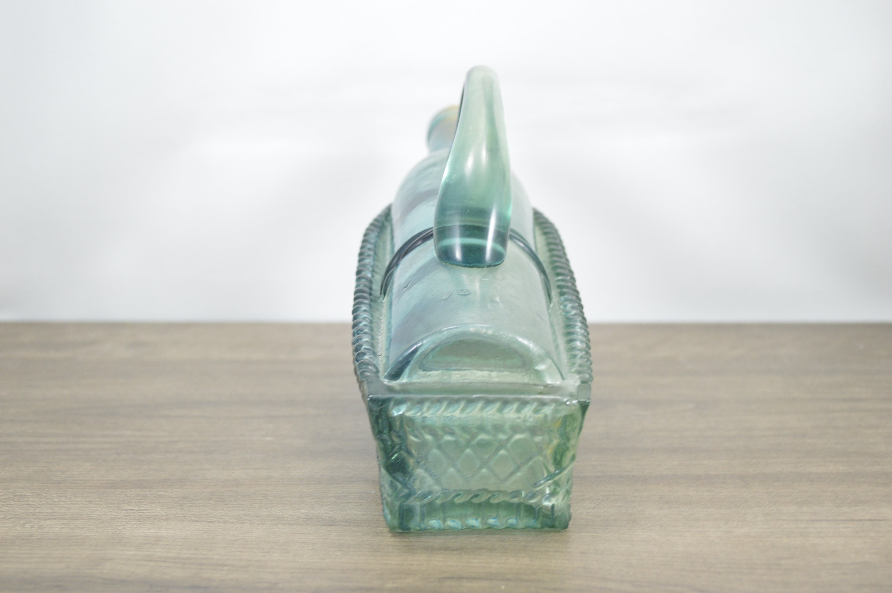 Vintage glass bottle decanter wicker basket bottle in a basket Etsy