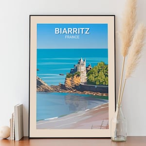 Cartel de Biarritz - Playa de la Costa Vasca