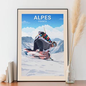 Cartaz dos Alpes - Snowboard