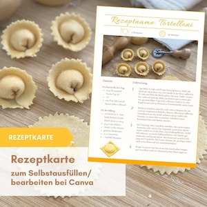 Rezeptkarte  | Bearbeitbar und druckbar  | Canva Vorlage in DIN A4