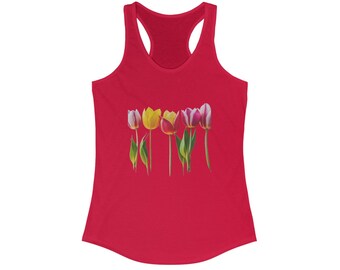 Tulip Racerback Tank Top, Women's sizes, Luscious Canadian Floral Design, Lots of colours