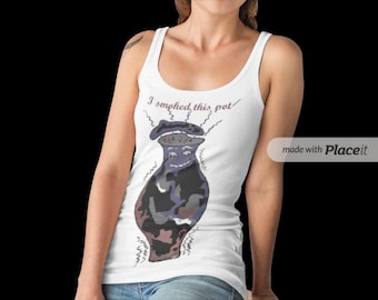 Women's Ideal Racerback Tank - A Conversation Starter – Fun! Designed and Drawn by Carol, clayfullydesigned