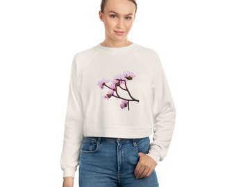 Women's Cropped Fleece Pullover designed by Carol, clayfullydesigned