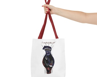 Fun Graphic Tote Bag – Red Handle, Conversation Starter, Other colours listed separately