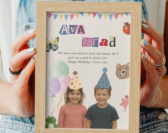 Editable Canva Photo Card For Partner | Birthday & Anniversary Gift for Couples | Custom Birthday Gift For Boyfriend | Childhood Photo Gift