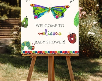 Very Hungry Caterpillar Welcome Sign | Caterpillar Baby Shower Welcome Sign Digital Download