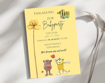 Janosch Baby Shower Invitation Editable Template