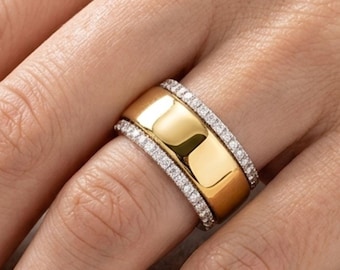 Protector de anillo Oura / Funda para anillo Oura Gen3 Gen4 / Protector de anillo de oro amarillo vermeil de 18 quilates / Envoltura para anillo inteligente apilable / Regalo de cumpleaños para ella