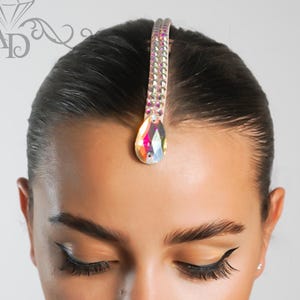 Postiche de danse, postiche en strass, postiche en cristal, accessoire pour cheveux de danse, serre-tête en cristal, postiche de salon, bijoux pour cheveux de danse