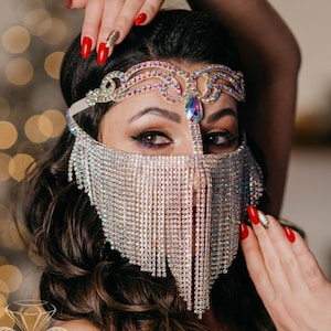 Máscara De Malla Con Cristal Bohemia – Ideal Para Fiestas De Disfraces, Baile, Carnaval Y Mardi Gras