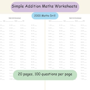 Exercices mathématiques sur les additions, devoirs sur les additions, exercices mathématiques, addition facile, comptage rapide, enseignement à domicile à imprimer, cahier d&#39;exercices d&#39;été