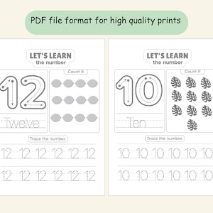 Number Tracing Worksheets 1-20 | Preschool Printable | Handwriting Practice | Homeschool Workbook | Traceable numbers | Kindergarten