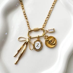 Personalized Gold Carabiner Charm Necklace: Custom Keepsake Jewelry