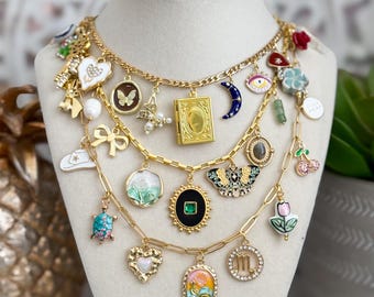 Build Your Own Charm Necklace, 18K Gold Plated Chain, Create Your Own Custom Gold Necklace, Pick Your Own Charms, Personalized Gift For Her