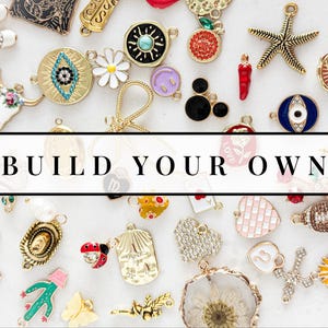 Build Your Own Charm Necklace, 18K Gold Plated Chain, Create Your Own Custom Gold Necklace, Pick Your Own Charms, Personalized Gift For Her