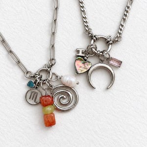 Build Your Own Silver Charm Holder Necklace, Stainless Steel Keepsake Jewelry
