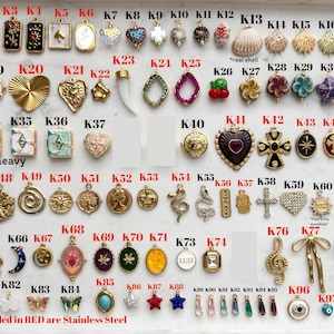 Gold Charms, DIY Jewelry Supplies, Jump Ring Attached, Add On Charms for Carabiner Necklace
