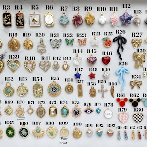Dijes individuales de oro, solo dijes, anilla de salto adjunta, dijes adicionales para joyería con mosquetón, dijes de oro, dijes de plata, suministros de joyería