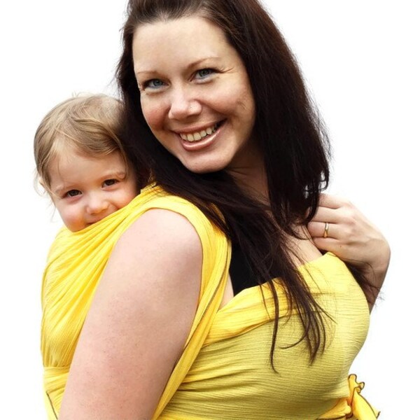 Baby Wrap Carrier Woven Maternity Cotton Gauze Bright Yellow BabyEtte - Non-Stretchy - READY TO SHIP