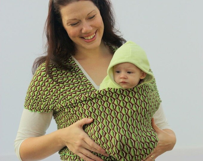 Italian Fashionista Green and Brown Wrap Baby Carrier Black Friday Sale
