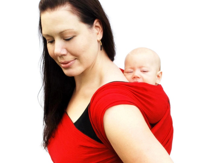 Baby Wrap Carrier Woven Cotton Gauze Ruby Red Babyette Etsy