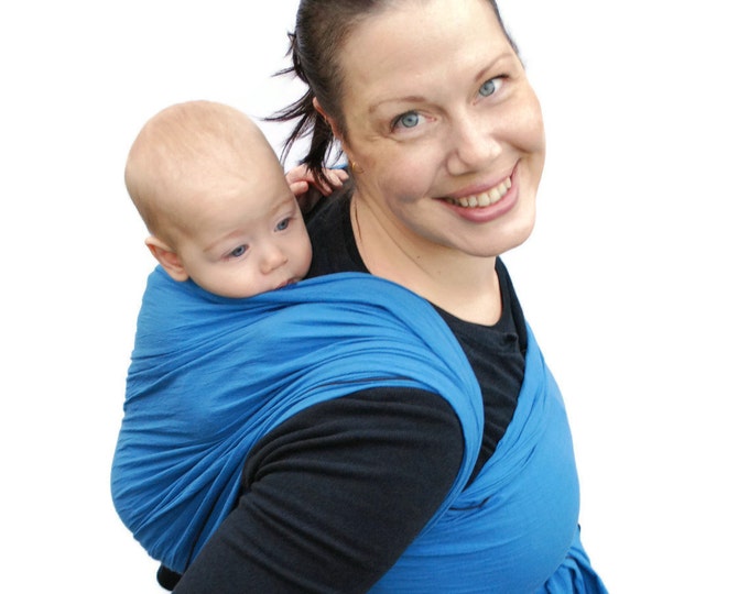 Baby Carrier Wrap Woven Cotton Gauze Denim Blue Babyette Etsy