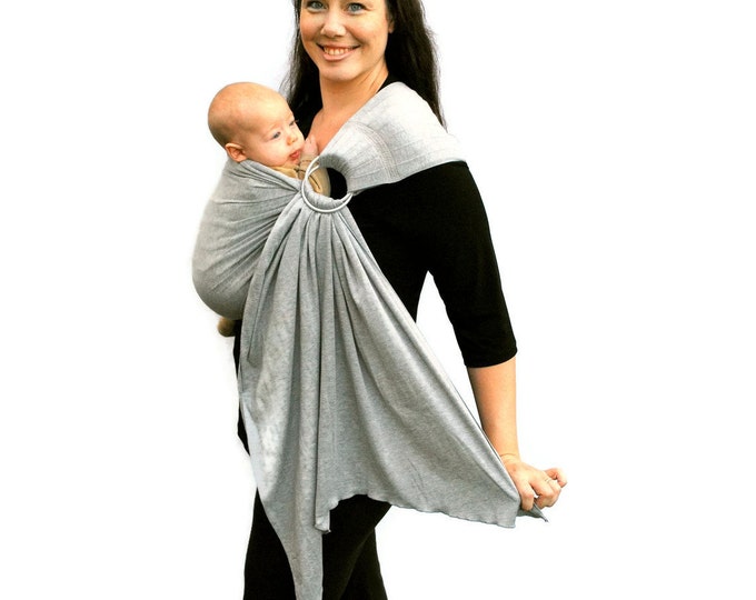 Newborn Baby Ring Sling Carrier Babysoft Stretch in Soft Gray Etsy
