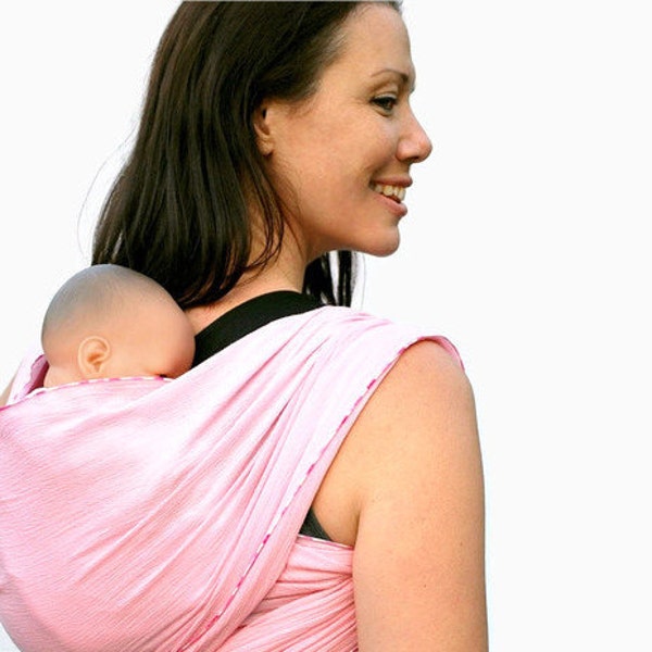 Baby Wrap Carrier Woven Wrap Cotton Gauze Petal Pink BabyEtte - Non-Stretchy - READY TO SHIP