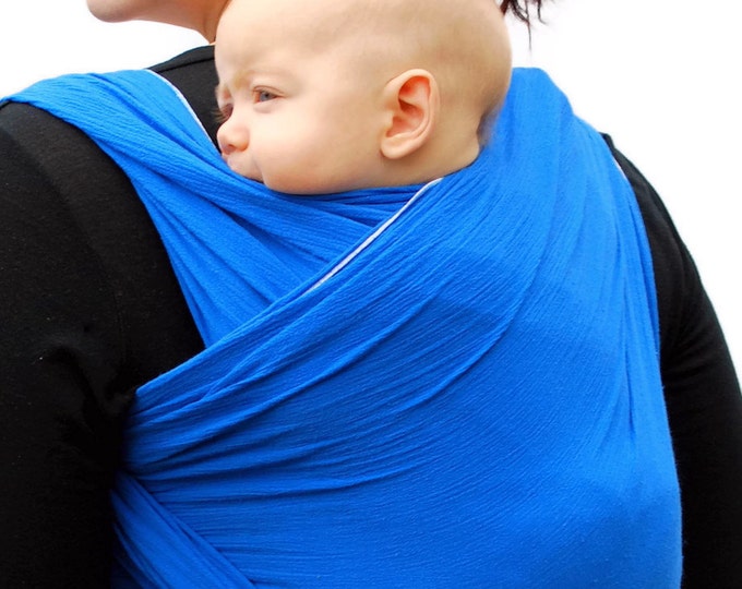Baby Wrap Carrier Woven Cotton Gauze Royal Blue Babyette Etsy
