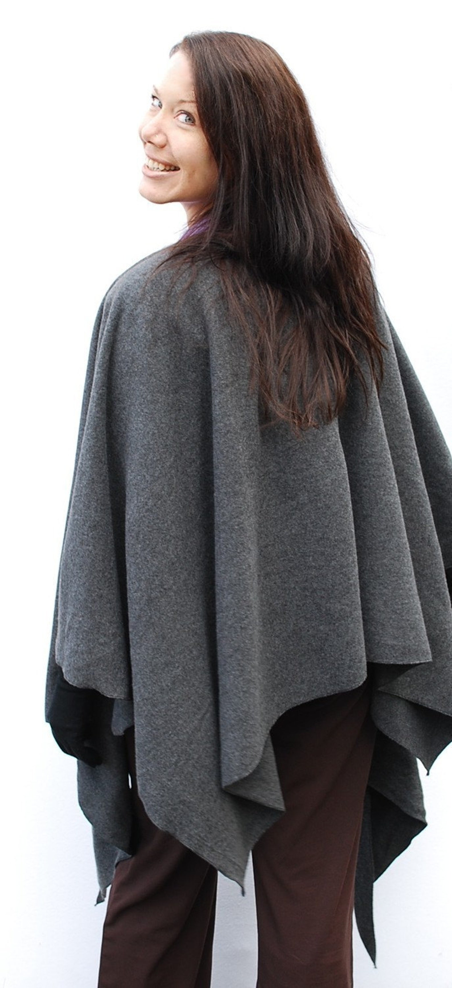 Fleece Poncho Maternity Coat Babywearing Jacket Wrap around in Etsy