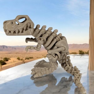 Articulated 3D Printed T-Rex Fidget Toy: Desk Decor & Stress Relief