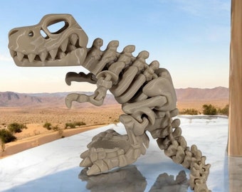 Articulated 3D Printed T-Rex Fidget Toy: Desk Decor & Stress Relief