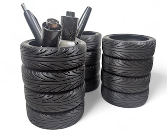 Tire Pen Holder | Pencil Holder | Car Guy | Mechanic | Desk Organizer | Stacked Tires