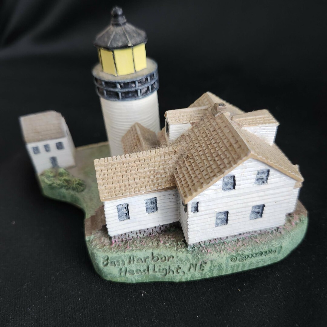 Spoontiques Lighthouse Replica Figurine - Bass Harbor Head Maine - Etsy
