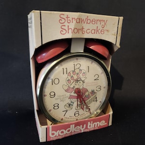 Strawberry Shortcake Alarm Clock - In Original Box - By Bradley Time 1980s