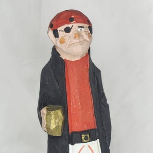 Carved Wooden Figurine 10.5 inch - Peg Leg Pirate